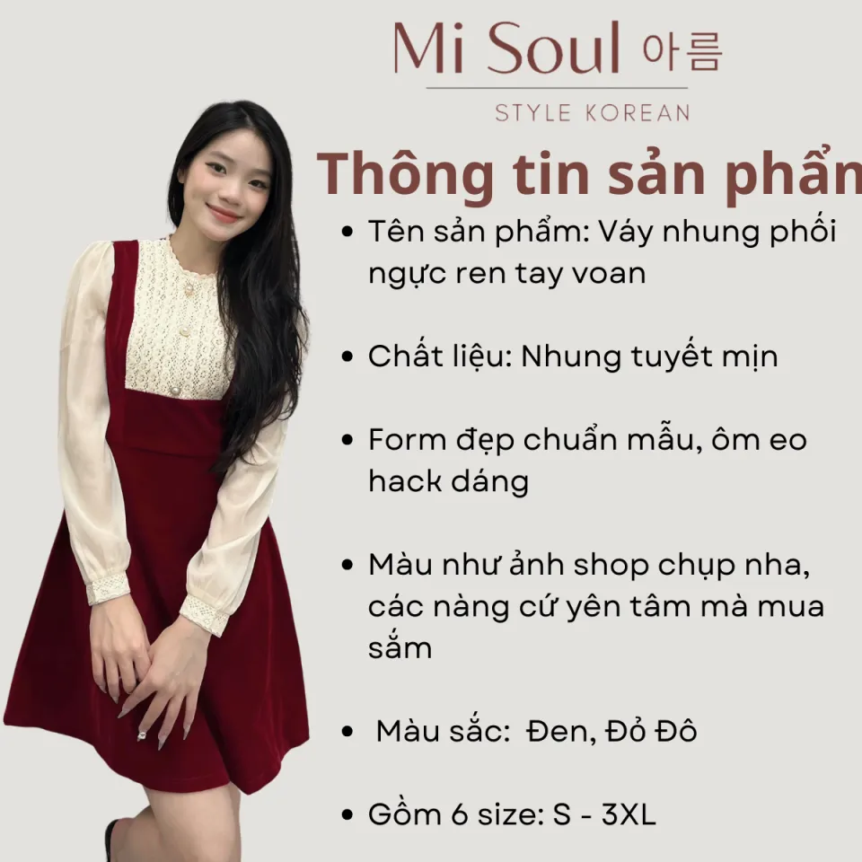 Áo Dài Cách Tân Nhung Đỏ Trơn Phối Tay Voan Trắng- Áo Dài Nguyễn Phan