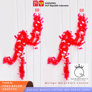 slinger bendera merah / hiasan lomba agustus/ slinger karnaval HUT RI / slinger merah bendera merah putih