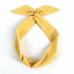 1Pc Solid Color Bunny Rabbit Ear Ribbon Headwear Hairband Hair Ties Cross Bowknot Hairband Girls Hair Accessories