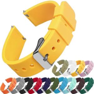 Silicone Watch Bands 14/16/18/19/20/21/22/24 mm Soft Quick Release Rubber Watch Bands Galaxy Garmin Watch Straps