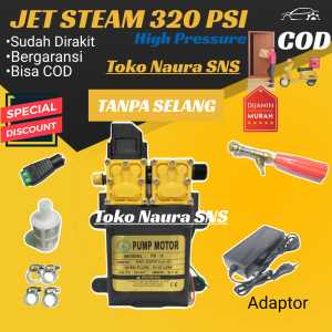 Alat cuci steam motor mobil dinamo steam  Pompa DC 12V 320psi dobel pompa high pressure power portable alat siram sprayer mesin steam otomatis