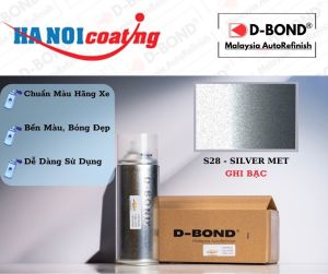 Sơn Xịt Xóa Vết Xước Ô TÔ TOYOTA WIGO Màu GHI BẠC Code S28 - SILVER MET Chính Hãng D-BOND Chất Lượng Cao