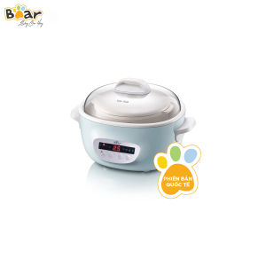 [Bear Chính Hãng] Nồi nấu chậm Bear SUBE003 2.5 Lít (có lồng hấp) với 8 chức năng và ruột nồi bằng sứ cao cấp. Thích hợp cho bé ăn dặm người có tuổi người ốm dậy người ăn kiêng chơi thể thao