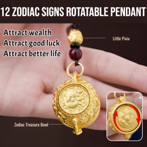 Feng Shui Lucky Charm Cornucopia Of Fortune And Wealth 12 Zodiac Signs Rotatable Pendant Lucky Charm For Business Success And Money