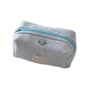 Stylish Quilted Cotton Makeup Pouch with Zippers for Women and Girls Secure Storage Stylish Cosmetic Organizer
