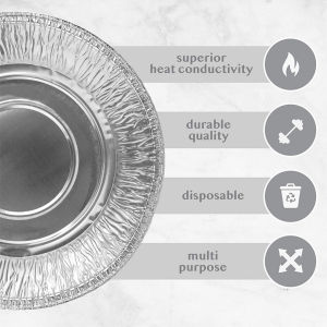 Aluminum Foil Pans Tray | Disposable Containers with Straight Walls for Storing Serving Baking & Reheating Air Fryer (plastic and paper cover sell separately)