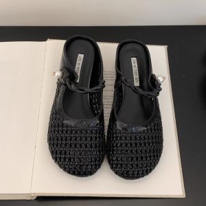 Inner Heightened Braided Hollow Toe Semi-slippers for Women To Wear New Breathable Summer Sandals with Skirt Thick-soled Sandals
