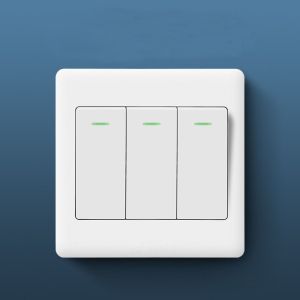 NAMSHEVA with Fluorescent Indicator Light Wall Switches 1Way Button Home Accessories 1/2/3/4 Gang  Durable Wall Light Switch Panel