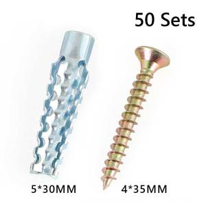 10/50 Sets M5 M6 M8 M10 Serrated Drywall Anchor Repair Hole of Age Plastic Expansion Wall Anchors Expansion Wall Studs For Screws