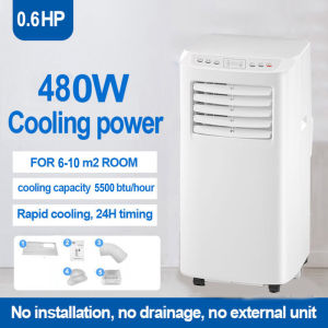 (No Installation Required)SHANBEN 1.5HP Portable Air Conditioner Cooling 10000 BTU with Remote Control Portable Air Conditioner LED Display Fast Cooling [Comes with Air Conditioner Duct Kit]