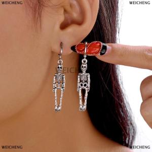 [COD] WEICHENG Halloween Crown Skull Skeleton Drop Earrings For Women Gothic Dangle Earrings Punk Jewelry Gift