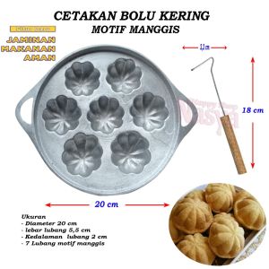 CETAKAN BOLU KERING / CETAKAN KUE CUBIT 7 LUBANG FREE PENGAIT MOTIF MANGGIS