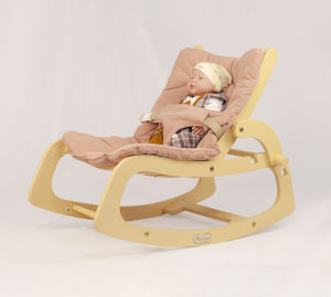 Ghế bập bênh gỗ Manky ROCKING CHAIR cho bé kèm kệ treo đồ chơi và bàn ăn