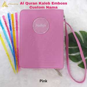 Alfareza - Quran A6 Terjemahan Mini Kaleb Resleting Full Emboss Alquran Custom Nama Cocok untuk Hadiah