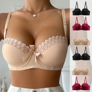 XUANYUAN ทนต่อแรงกระแทก บราแบบ V ลึก ป้องกันการหย่อนคล้อย ชุดชั้นใน บราลูกไม้ แฟชั่น รวบรวม บราสำหรับผู้หญิง ผู้หญิง