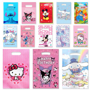 10/20/30Pcs Kitty Kuromi Cinnamoroll Gift Bags Birthday Decoration Kawaii Handle Candy Bag Gift Box Packaging Bag Baby Shower Girls Gifts Party Supplies