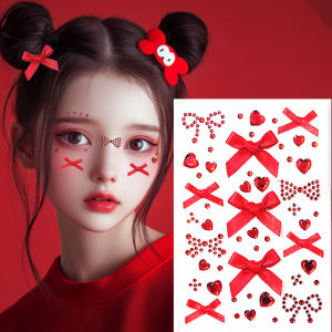 Face Makeup Stickers Pink Diamond Face Stickers Concert Decorations Makeup Ribbon Surround Stickers