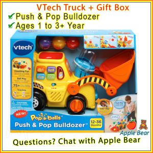 VTech Pop & Drop Digger Truck Excavator Bulldozer Push Construction Play Educational / AppleBear