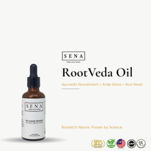 SENA RootVeda Oil – Ayurvedic Scalp Oil for Hair Fall Dandruff & Oily Scalp | Herbal Pre-Wash Oil for Detox & Root Strength | Safe for Pregnancy Breastfeeding & Kids | Natural Hair Fall Solution Malaysia