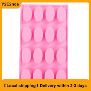 【Local shipping】 16 Cavity Oval Shape Soap Bake Mold Silicone Mould Tray Homemade Craft