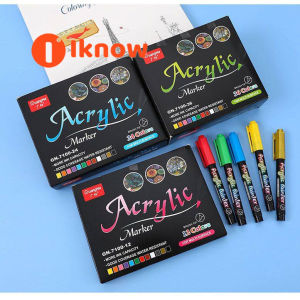GN 12/24/36 Colors Acrylic Paint Brush pen Art Marker set Soft Tip Pen for Ceramic Rock Glass Porcelain Mug Wood Fabric Canvas Painting