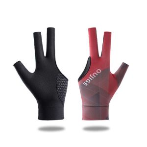 LONGB Left Right Hand Snooker Glove Anti-slip Three Fingers Billiard Glove Durable Elastic Training Glove Fitness Accessories