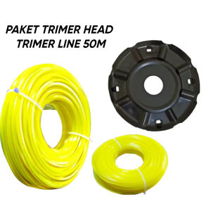 SENAR TRIMMER HEAD DUDUKAN PIRINGAN SENAR +Trimmer line senar senar nylon tali potong rumput 50m