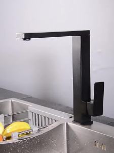 LDIES Kitchen Faucets Crane Rotation Square Kitchen Tap Water Tap Sink Mixer Rotate Black 304 SUS Faucet Water Mixer 3R8H1