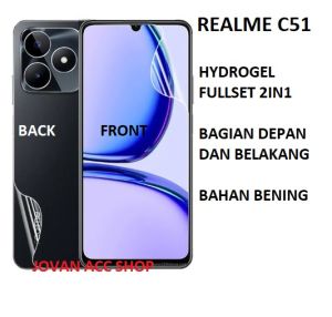 REALME C51 NFC REALME C30S C30 FULLSET 2in1 HYDROGEL ANTI GORES CLEAR BENING BAGIAN LAYAR BELAKANG