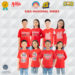 Hooflakids Baju Kaos Couple Anak Laki Laki dan Perempuan edisi Kemerdekaan terbaru Bahan Adem dan Nyaman di pakai harian