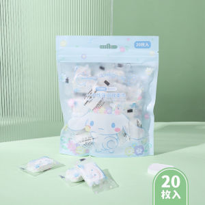 20Pcs Sanrio Hello Kitty Compressed Towel Thicken Disposable Towel Portable Travel Cartoon Cinnamoroll Pochacco Face Towel Water Wet Wipe Outdoor Tissues