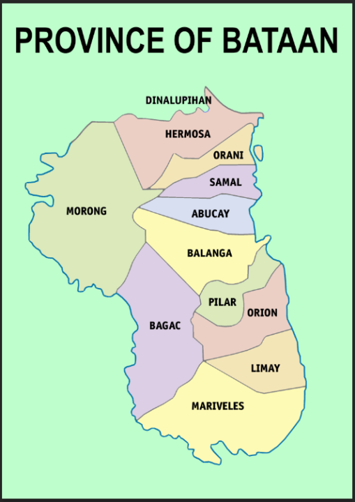 Bataan Province Map A4 Laminated Chart | Lazada PH