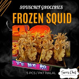 FROZEN SQUID XB 5PCS/PKT HALAL FROZEN SEAFOOD
