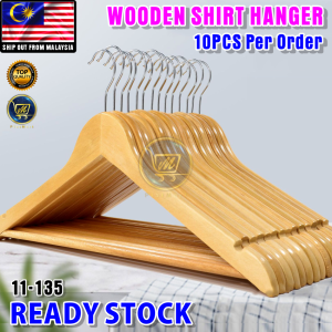 PlatMart - 10 PCS High Quality Korean Style Boutique Solid Wooden Clothes Hanger 11-135