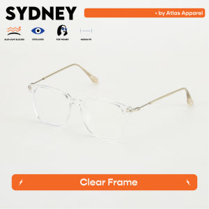 SYDNEY Womens Anti-Radiation Blue Light Blocker Square Framed Eyeglasses (Size 52) by Atlas Apparel