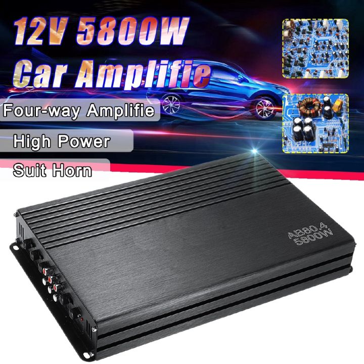 4 Channel 12V Car Audio Amplifier HiFi Digital Stereo Audio Bass Power ...