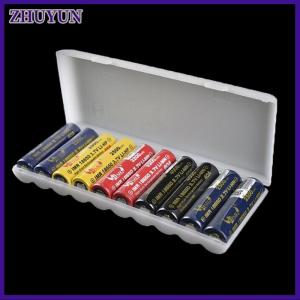 ZHUYUN Portable plastic battery case cover holder storage box for 10pcs 18650 Batteries