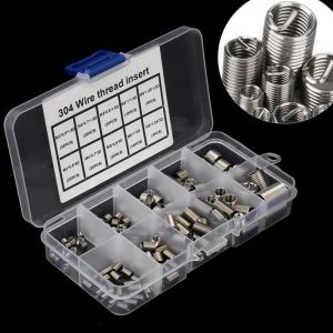 HUGHES 150pcs M3-8 Thread Repairing Tool 304 Stainless Steel 7 Sizes Wire Insert Screws Universal Thread Repair Coiled Wire Inserts Home