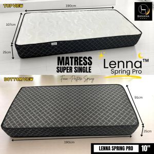 TILAM BONNEL SPRING 10" LENNA SPRING PRO (SINGLE/SUPER SINGLE/QUEEN/KING) FOAM+POSTURE SPRING MATTRESS 10"