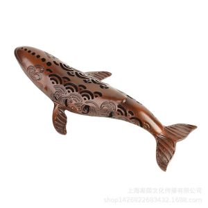 ZIPMOH Thủ công hợp kim Lò Hương liệu cá voi Thiết kế rỗng Thủ công Đồ trang trí Cá Voi nhỏ Dễ sử dụng Dễ thương Lò đốt hương cổ Văn phòng