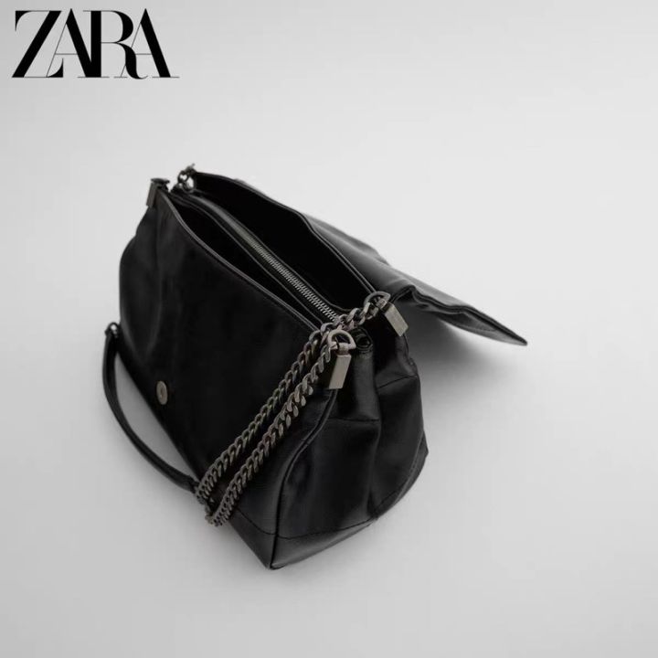 ZARA rock style flap shoulder bag Canvas Material Plain Design
