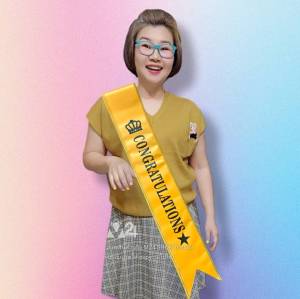 (1 เส้น) สายสะพายขอบทอง CONGRATULATIONS สายสะพายรับปริญญา สายสะพายปัจฉิม สายสะพาย ปัจฉิมนิเทศน์ รับปริญญา จบการศึกษา m24