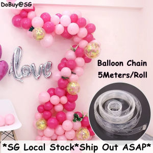 SG LOCAL STOCK 5m/roll Balloon Arch Garland Decoration Strip Balloon Chain DIY Party Birthday Connection Double Holes