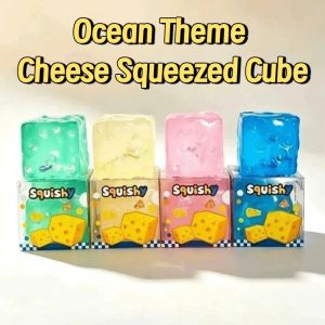 SIRENXI Có thể tạo hình Phô mai dạng khối ép chặt. Chủ đề đại dương 6cm Đồ chơi bóp mềm hình chân mèo Đồ chơi trẻ em Thoải mái Đồ chơi giảm căng thẳng hình phô mai Đồ chơi để bàn làm việc