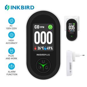 INKBIRD Upgraded Carbon Monoxide Detector 3-in-1  Plug in Wall CO Detector with Indicator Visual and Audible Alarm