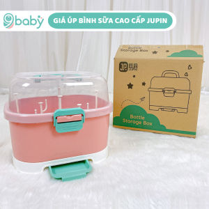 Khay Giá úp bình sữa Jupin cao cấp có nắp đậy vệ sinh cho mẹ và bé 9BABY màu hồng