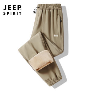 Jeep Mens Sweatpants Jogging Warm Thick Wind-proof Waterproof Fashion Trend Toe Black Overalls