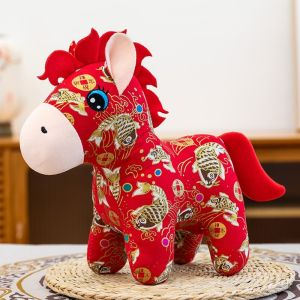 YUDESHUI Bông PP Búp bê ngựa nhồi bông Thêu ấm cúng Động vật sống động như thật Đồ chơi nhồi bông hình ngựa Đồ nhồi bông Mô phỏng nhồi bông Gấu bông ngựa con đứng Quà tặng năm