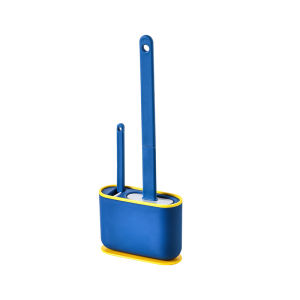 COD Dejavu Sikat WC silikon Brush Toilet Alat Pembersih Kamar Mandi Sikat Closet 2in1 Gagang Dengan Wadah HRD321