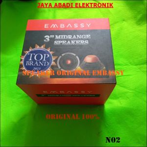 N02 ORIGINAL EMBASSY 1 PASANG SPEAKER MIDRANGE 3 INCI 3 IN MID RANGE PASIF ACTIVE SPK SPEKER MOBIL .